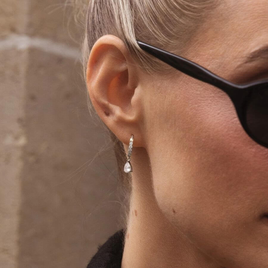 Mockberg Estelle Hopeansävyiset Korvarenkaat MB2390