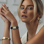 Mockberg Timeless Black Leather Rannekello MB0245