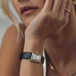 Mockberg Timeless Black Leather Rannekello MB0245