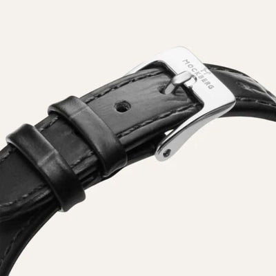 Mockberg Timeless Black Leather Rannekello MB0246
