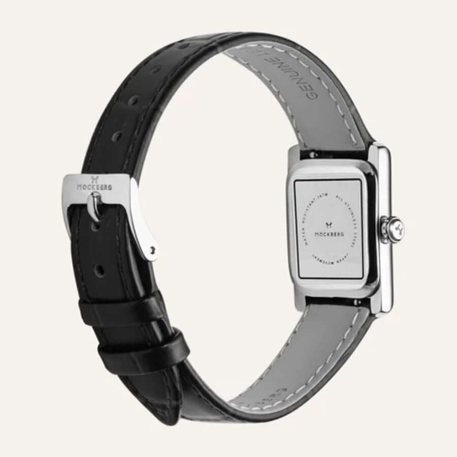 Mockberg Timeless Black Leather Rannekello MB0246