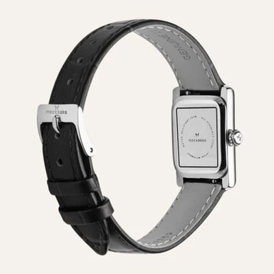 Mockberg Timeless Black Leather Rannekello MB0246