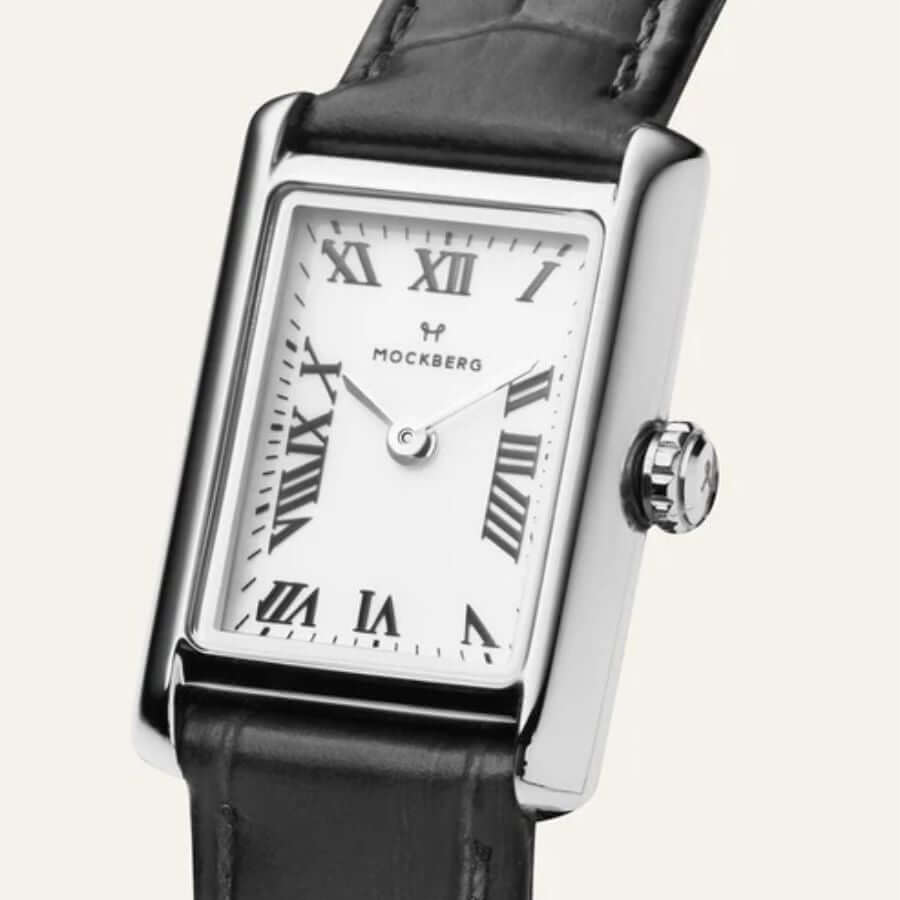 Mockberg Timeless Black Leather Rannekello MB0246