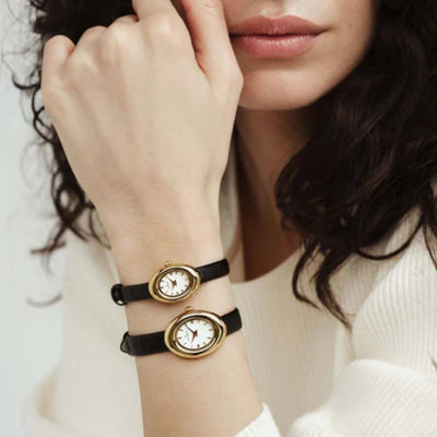 Mockberg Belle Oval Leather Rannekello MB1414