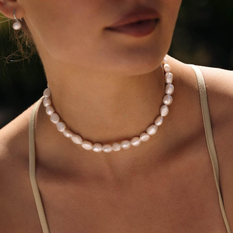 Mockberg Aura Pearl Steel Kaulakoru MB2051