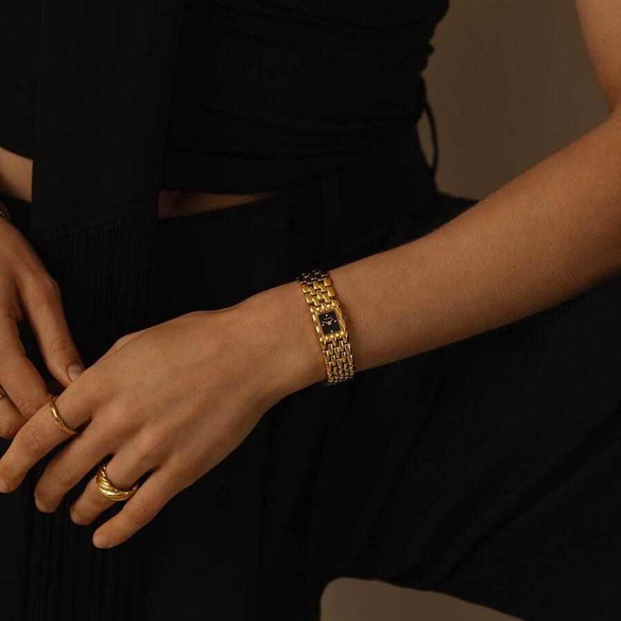 Mockberg Eternal Gold Noir Rannekello MB2089