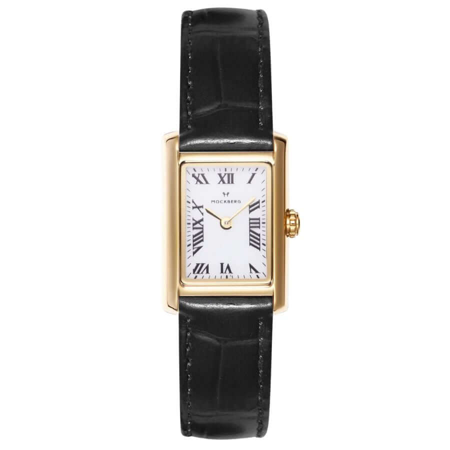 Mockberg Timeless Black Leather Rannekello MB0245