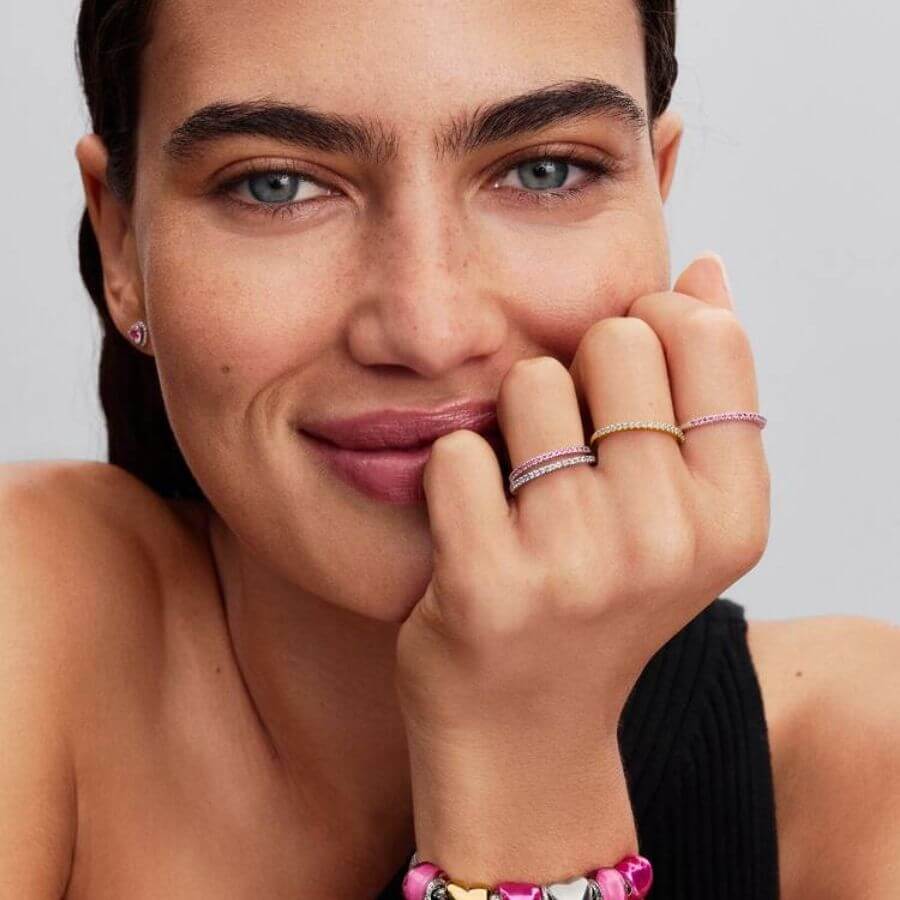 Pandora Sparkling Pink Sormus 192999C02