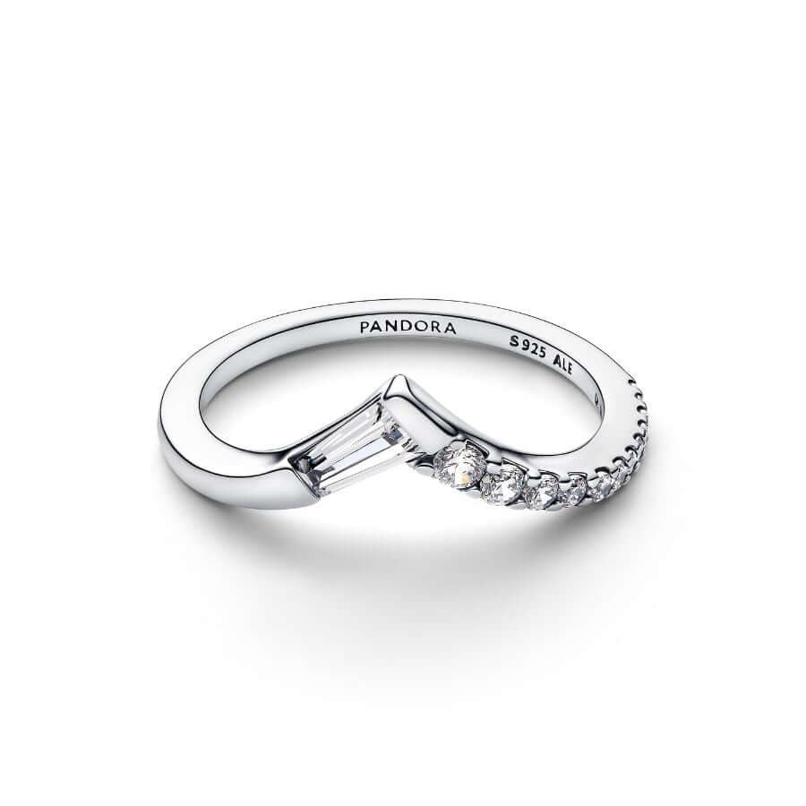 Pandora Tiara Baguette Pavé Band Sormus 195085C01