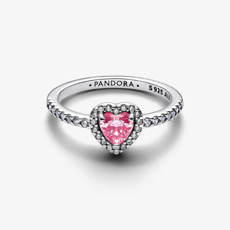 Pandora Pink Elevated Heart Sormus 198421C03