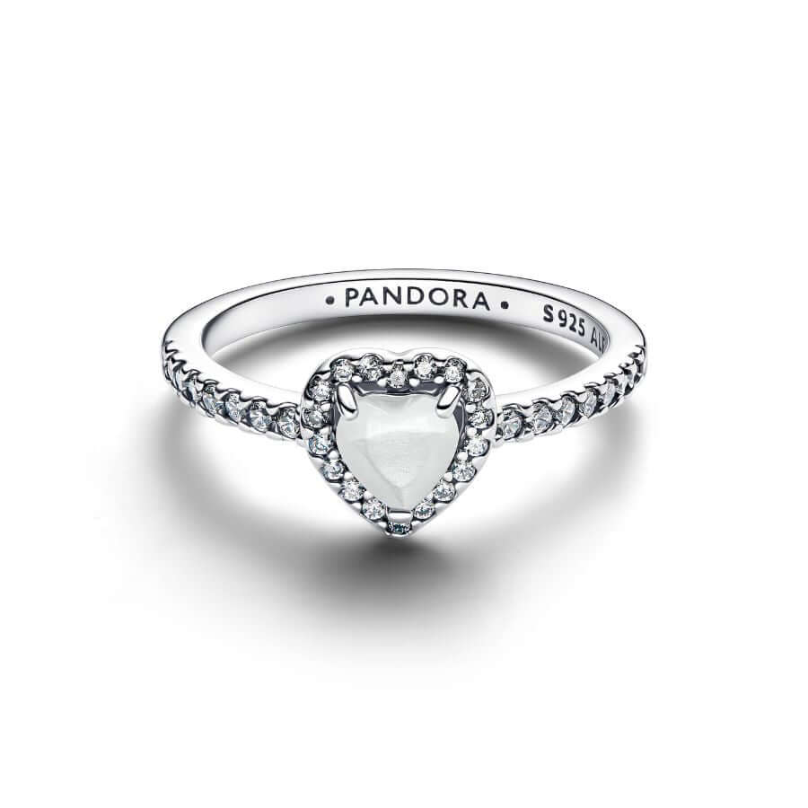 Pandora Elevated White Heart Sormus 198421C11