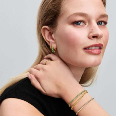 Pandora Timeless Green Hoop Korvakorut 263851C01