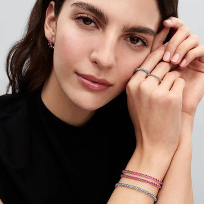 Pandora Vaaleanpunainen Tennisrannekoru 591469C04