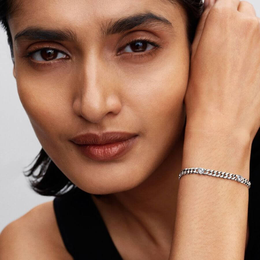 Pandora Sydän Cuban Chain Rannekoru 594226C01