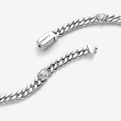 Pandora Sydän Cuban Chain Rannekoru 594226C01