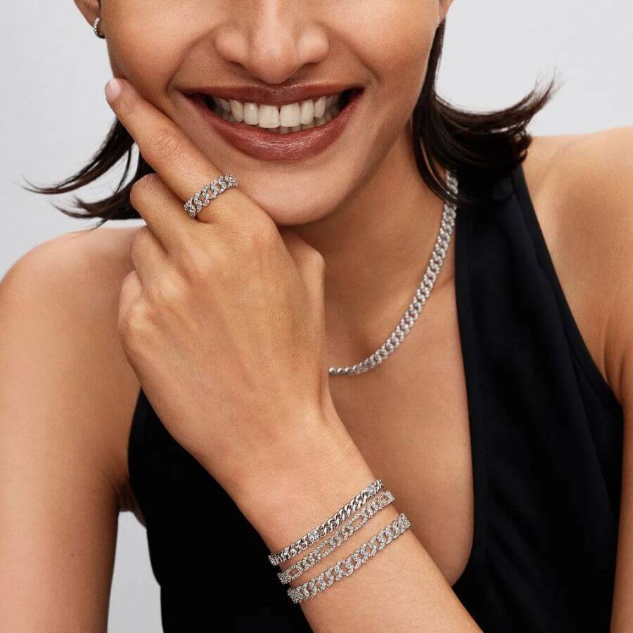 Pandora Sydän Cuban Chain Rannekoru 594226C01