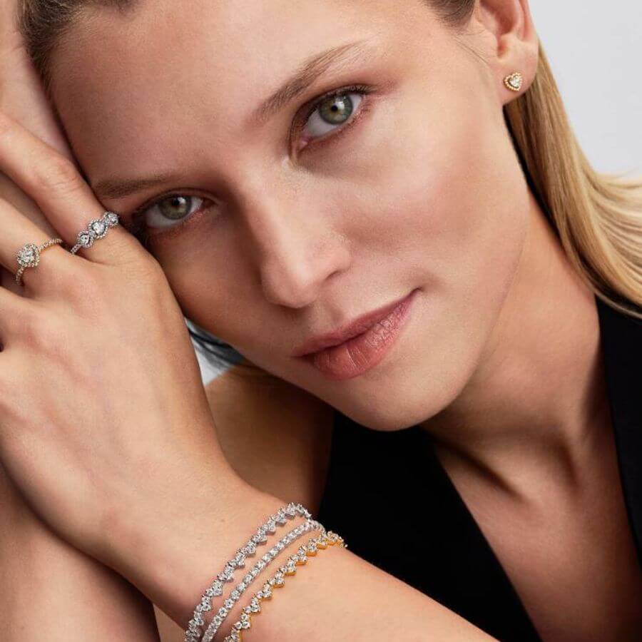 Pandora Sydän Tennisrannekoru 594390C01
