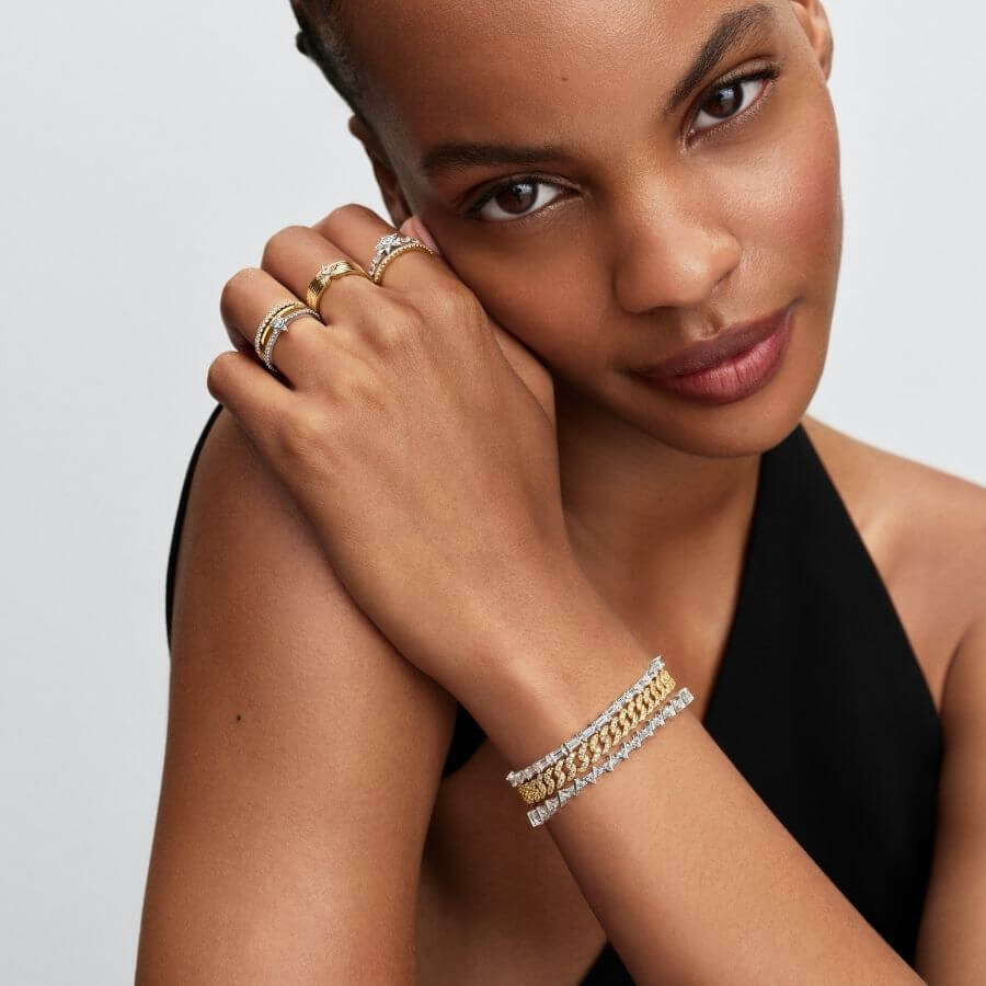 Pandora Sparkling Baguette Tennisrannekoru 595081C01