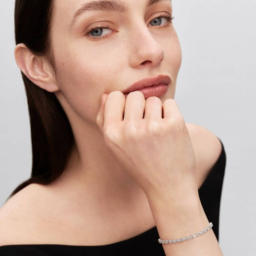 Pandora Sparkling Baguette Tennisrannekoru 595081C01
