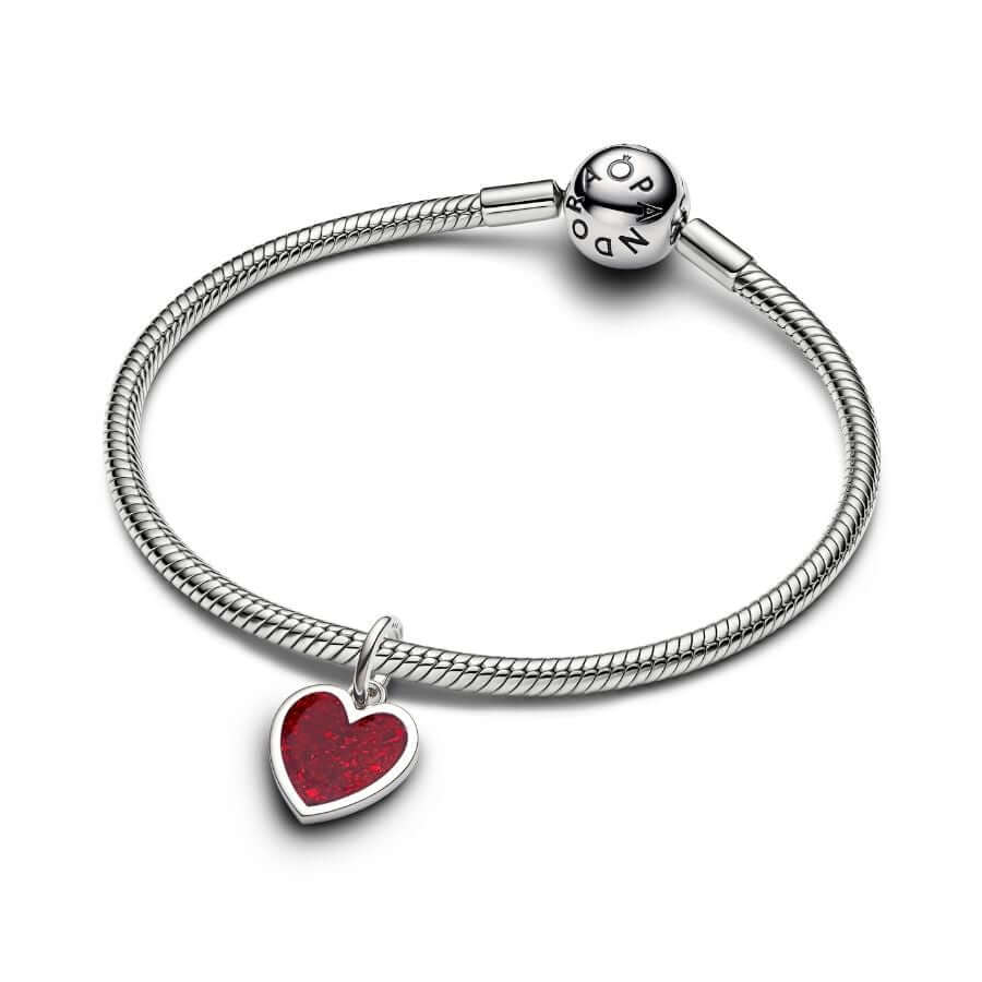 Pandora Kaiverrettava Punainen Sydän Charm Hela 735088C03