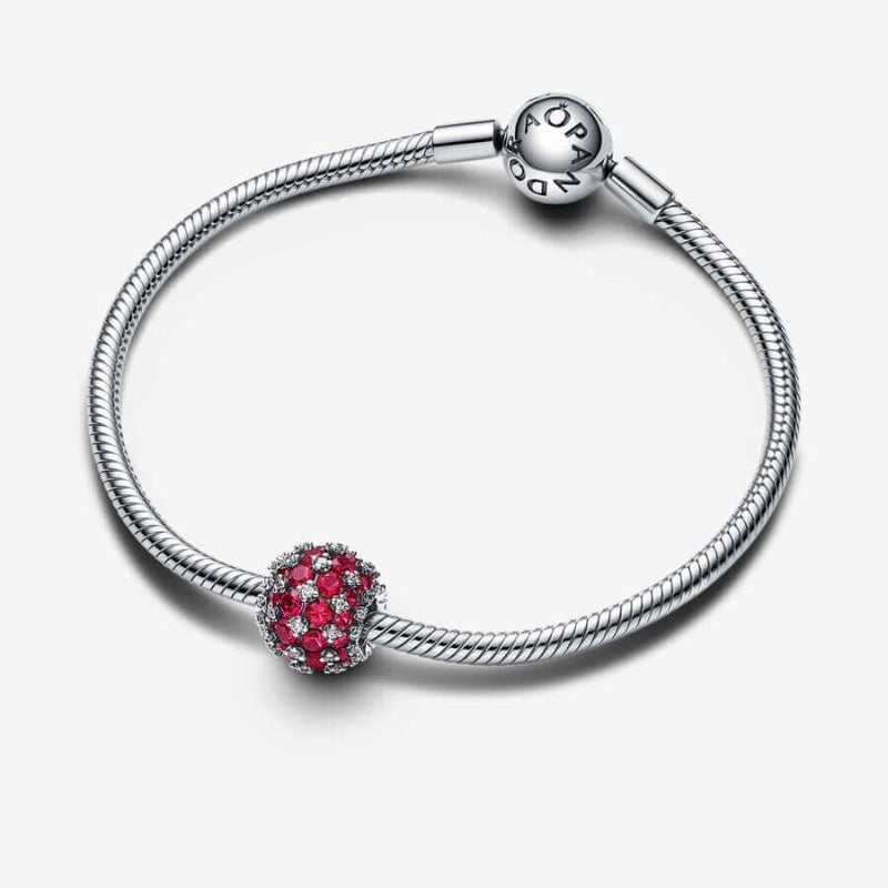 Pandora Sparkling Pavé Round Red Charm Hela 792630C03