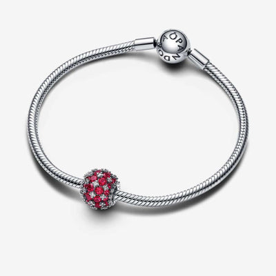 Pandora Sparkling Pavé Round Red Charm Hela 792630C03