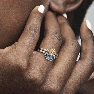 Pandora Moments Celestial Sparkling Sun ring