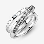 Pandora Crossover Pavé Triple Band Sormus 199057c01