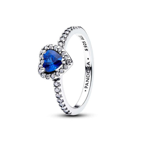 Pandora Elevated Princess Blue Heart Sormus 198421C09