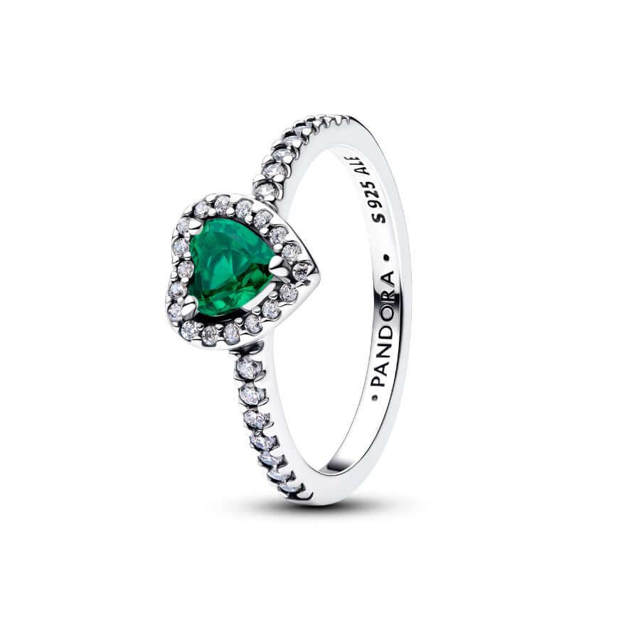 Pandora Elevated Royal Green Heart Sormus 198421C07