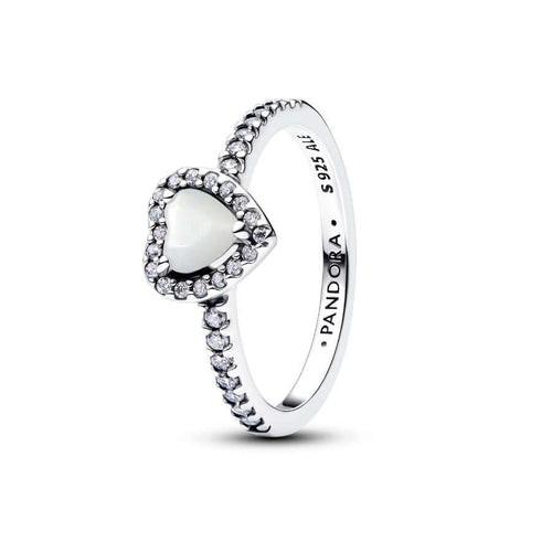 Pandora Elevated White Heart Sormus 198421C11