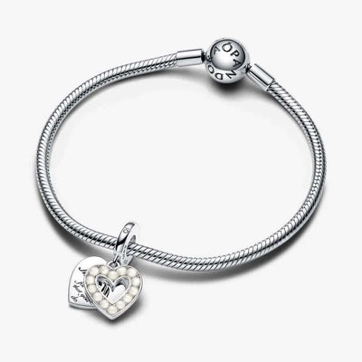 Pandora Helmiäisvalkoinen sydän charm hela 792649C01