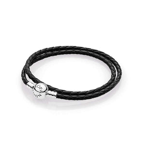 Pandora Moments Black Double Woven Rannekoru 590745CBK