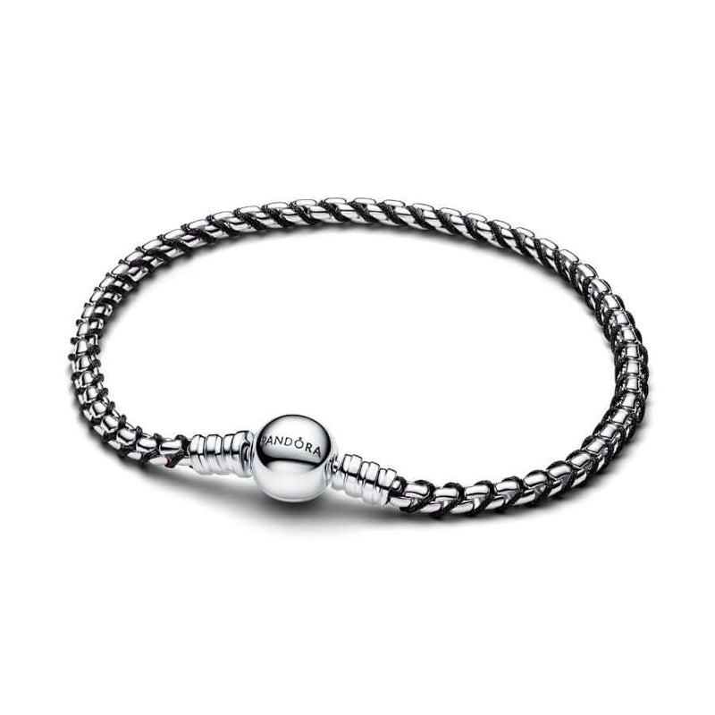 Pandora Moments Musta Cord Box Rannekoru 593816C02