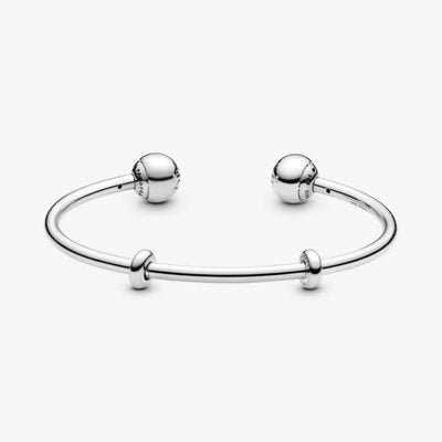 Pandora Moments Silver Open Bangle rannekoru 596477