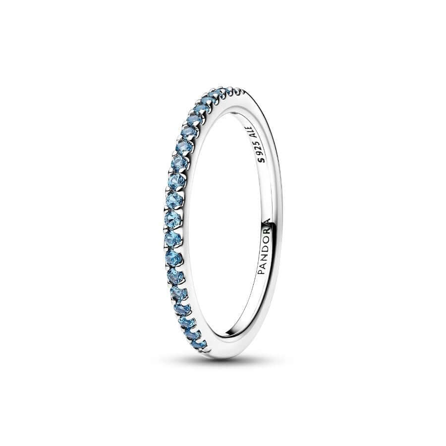 Pandora Sparkling Aquamarine Half-Eternity Sormus 192999C03