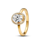 Pandora Sparkling Ovaali Halo-Sormus 163802C01