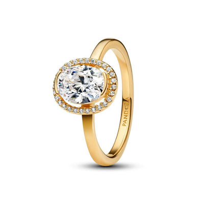Pandora Sparkling Ovaali Halo-Sormus 163802C01