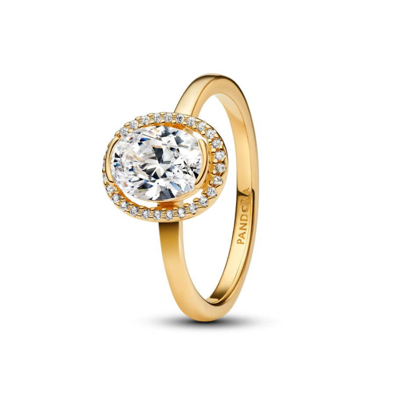 Pandora Sparkling Ovaali Halo-Sormus 163802C01