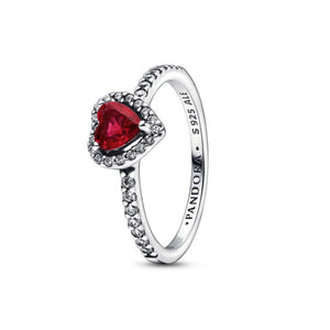 Pandora Sparkling Red Elevated Heart sormus 198421C02
