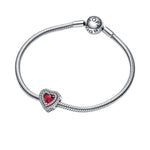 Pandora Sparkling Red Levelled Heart Charm hela 799218C02