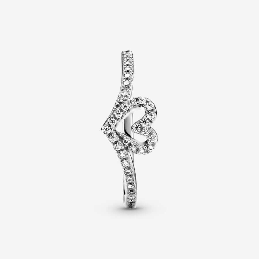 Pandora Stackable Sparkling Wishbone Heart sormus 199302C01