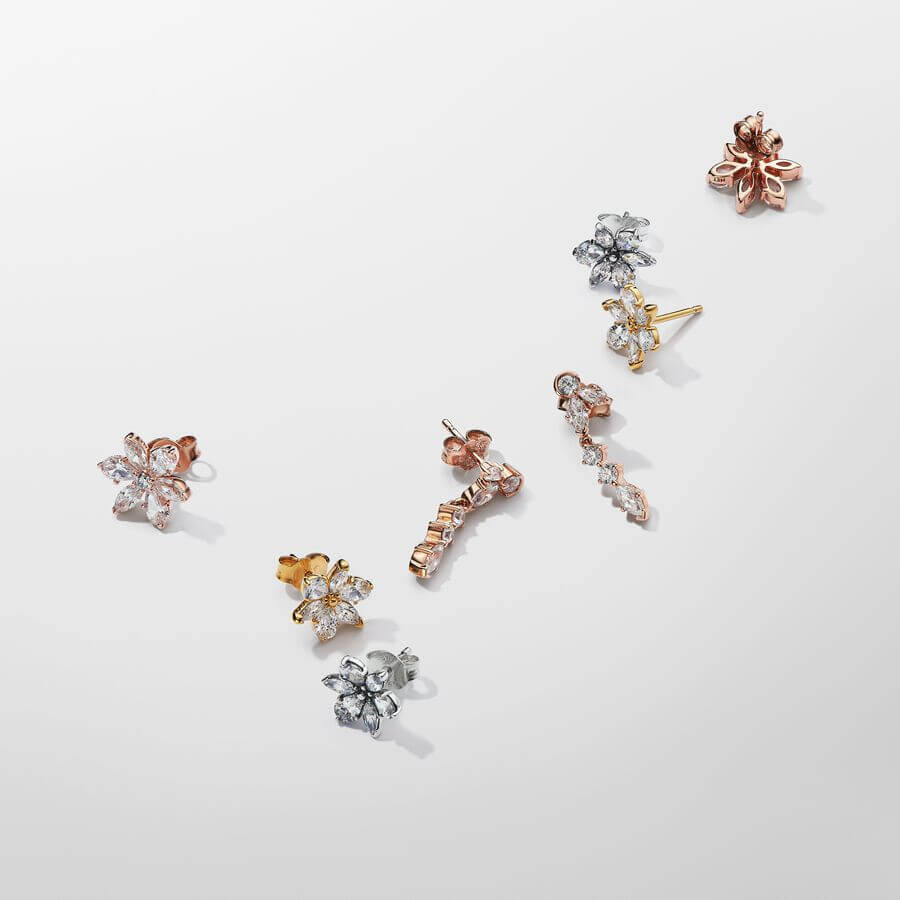 Pandora Timeless Sparkling Herbarium Cluster korvakorut 282404C01