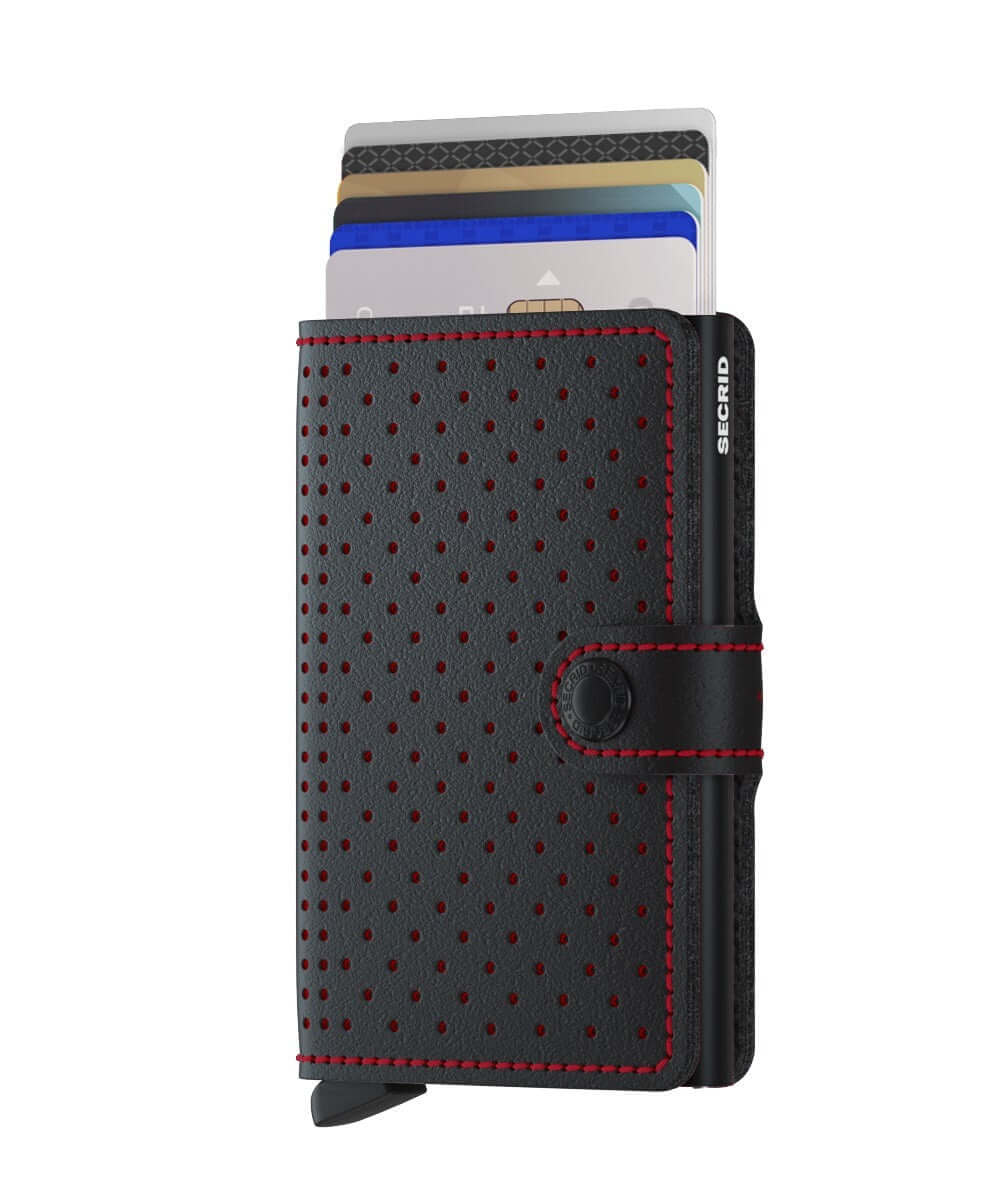 Secrid Miniwallet Perforated black-red lompakko