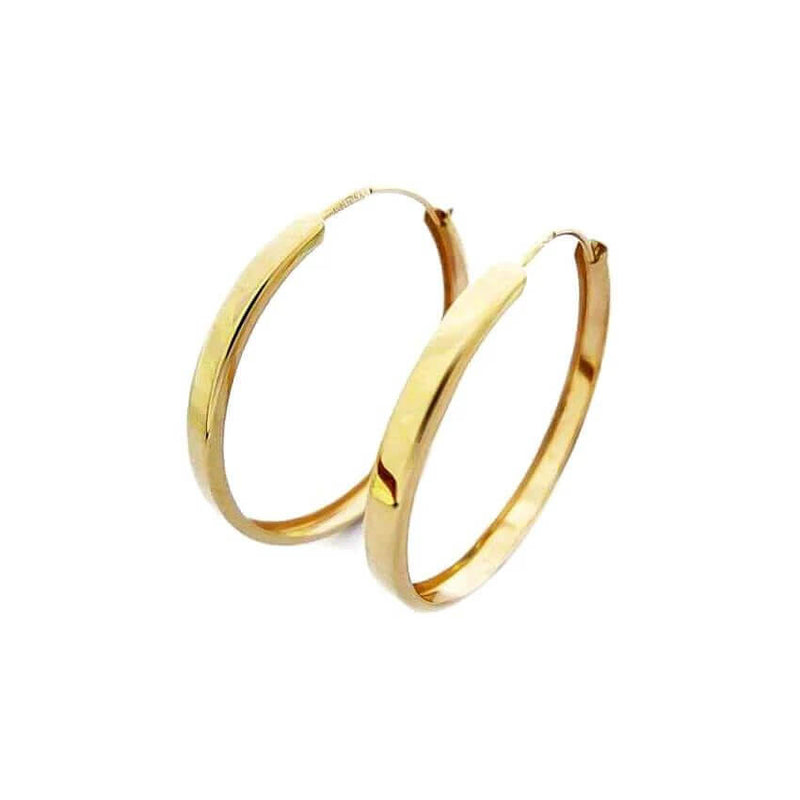 Sileät 14 karaatin kelta kultaiset korvarenkaat 215FKK