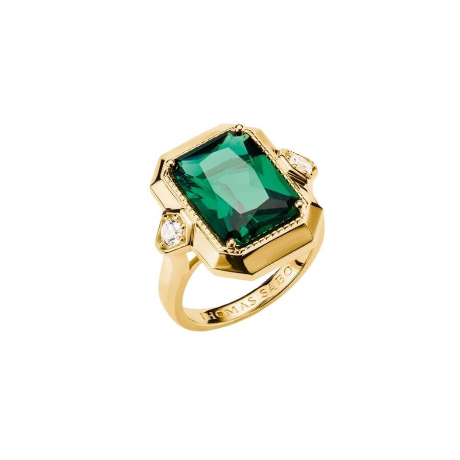Thomas Sabo Elyndra Green Stone Sormus TR2506-971-6