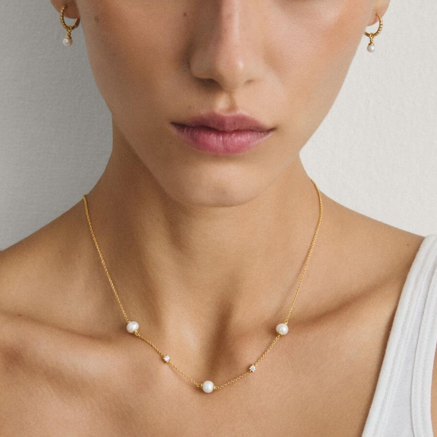 Thomas Sabo Pearls White Zirconia Kaulakoru KE2120-M01-14