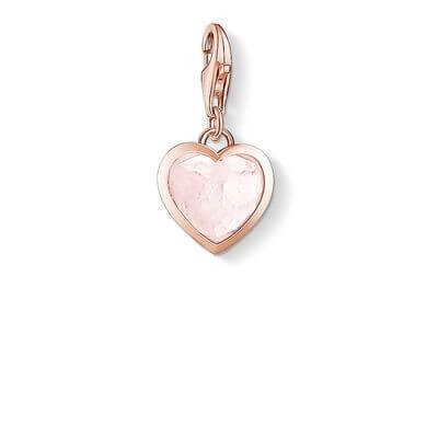  white heart rose gold -charm