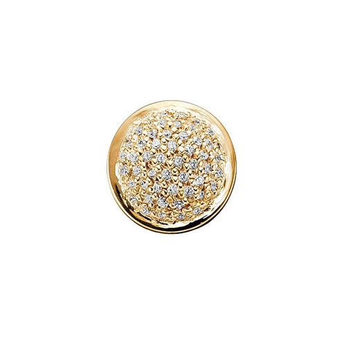Pave button with cz