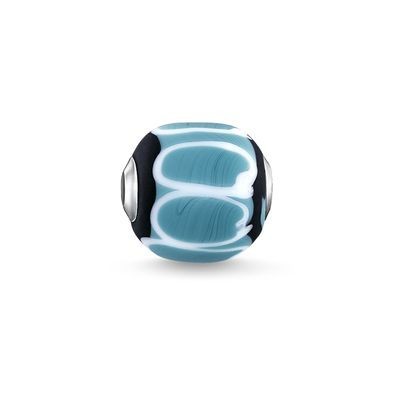 Thomas Sabo Karma Bead Glass bead Turquoise, black,white K0255-017-17
